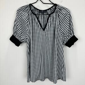 Tuckernuck Black and White Gingham Blouse